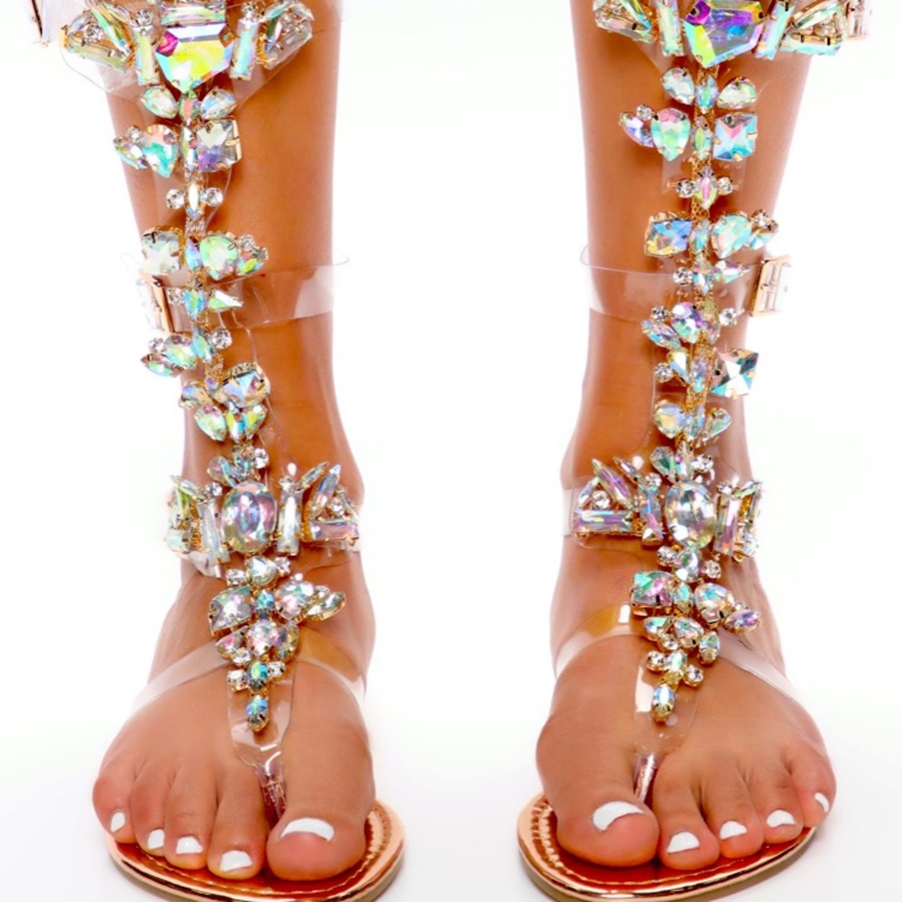 Fashion Nova Embellished Flat Sandal